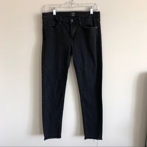 Just Black Raw Hem Black Skinny Jeans